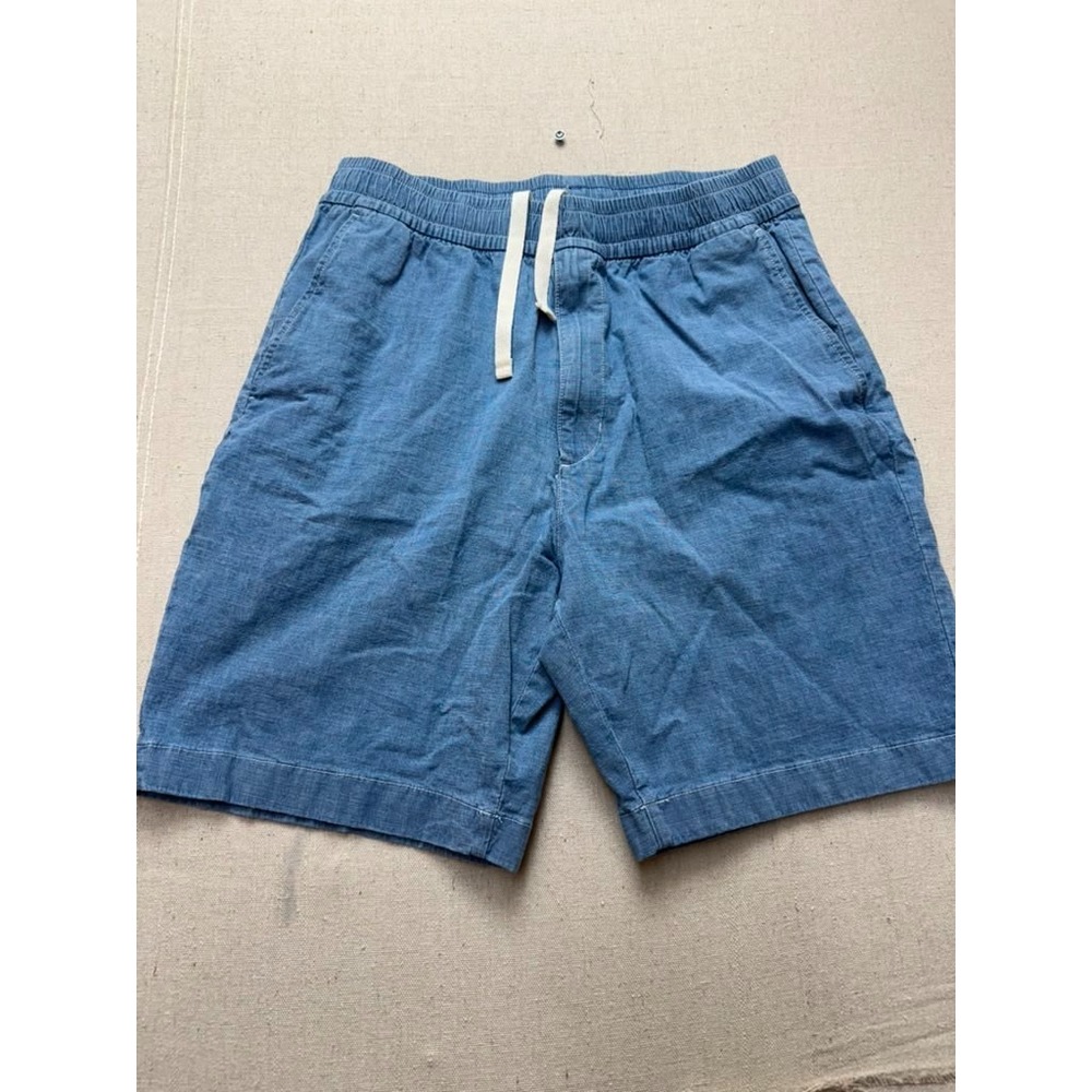 Uniqlo Men's Blue Chambray Drawstring Shorts Size M [A182]